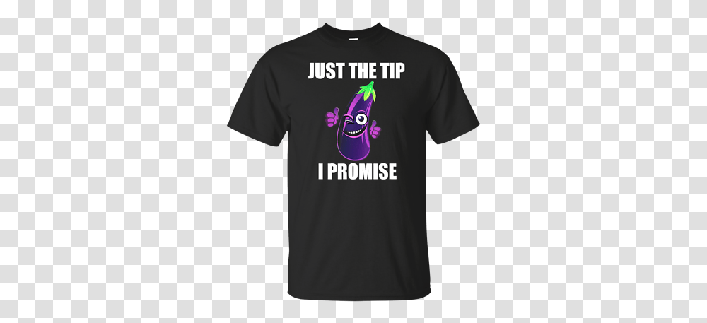 Eggplant Emoji Just The Tip I Promise Funny T Shirt Ebay, Clothing, Apparel, T-Shirt, Sleeve Transparent Png