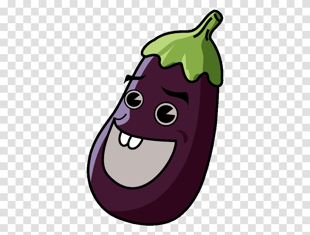 Eggplant With Face, Vegetable, Food, Purple Transparent Png