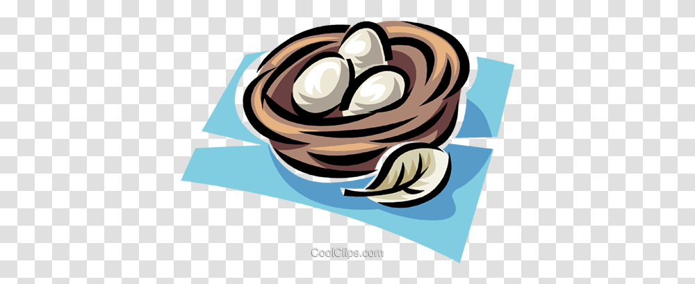 Eggs In A Nest Royalty Free Vector Clip Art Illustration, Plant, Food, Vegetable, Dessert Transparent Png