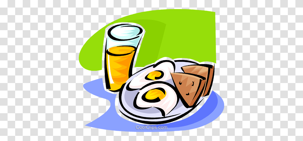 Eggs Toast And A Glass Of Orange Juice Royalty Free Vector Clip, Beverage, Dynamite, Meal, Food Transparent Png