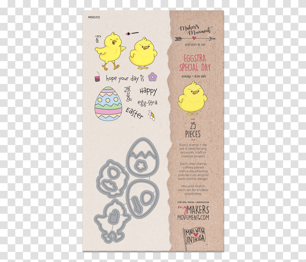 Eggstra Special Day Stamp Amp Die Set Packaging Duck, Bird, Animal, Food Transparent Png