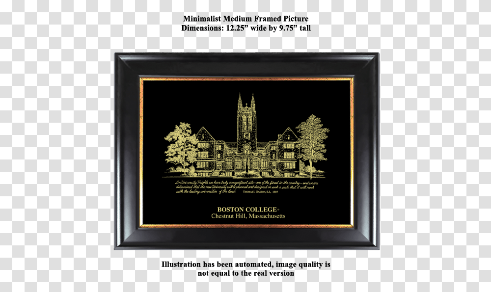 Eglomise Designs Boston College Minimalist Picture University, Plaque, Monitor, Screen, Tree Transparent Png