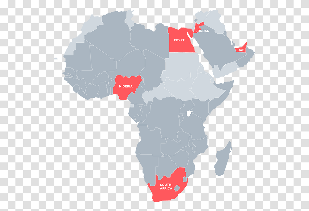 Egypt And South Africa Leaves Nigeria The Third Of Middle East And Africa Map, Diagram, Plot, Atlas, Plant Transparent Png