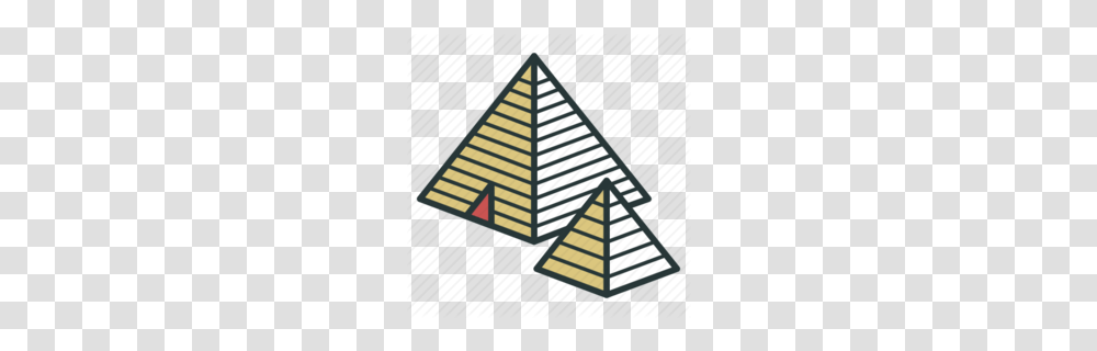 Egyptian Pyramid Black And White Clipart, Triangle, Building, Architecture, Rug Transparent Png