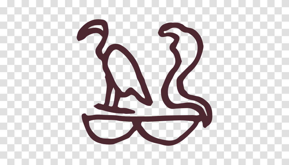 Egyptian Traditional Volture And Cobra Symbol, Bird, Animal, Waterfowl Transparent Png
