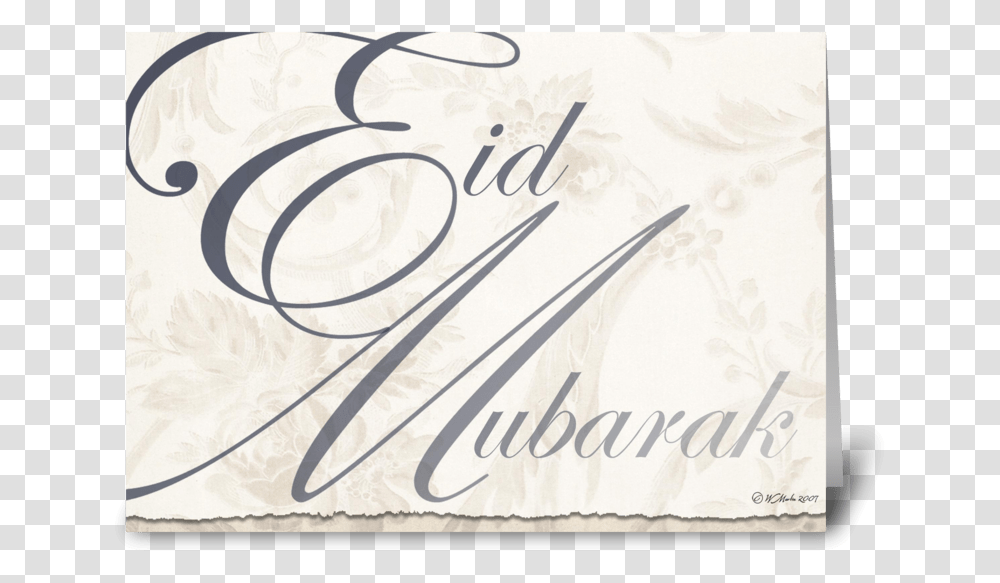 Eid Mubarak Greeting Card Greeting Card Design, Calligraphy, Handwriting Transparent Png