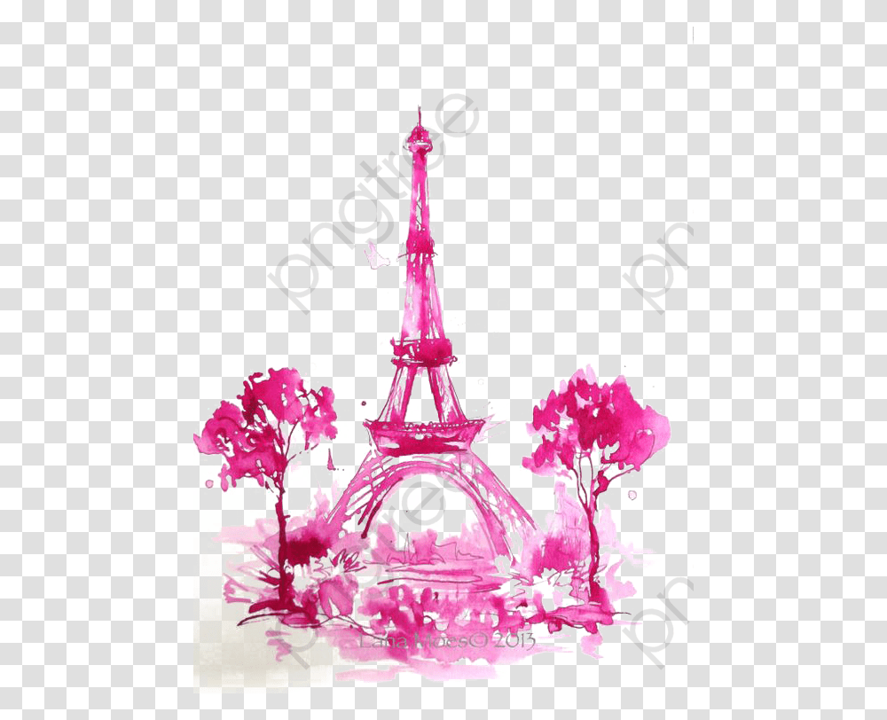Eiffel Clipart Pink Imagenes De Torre Eiffel Dibujo, Lamp, Plant, Flower, Blossom Transparent Png