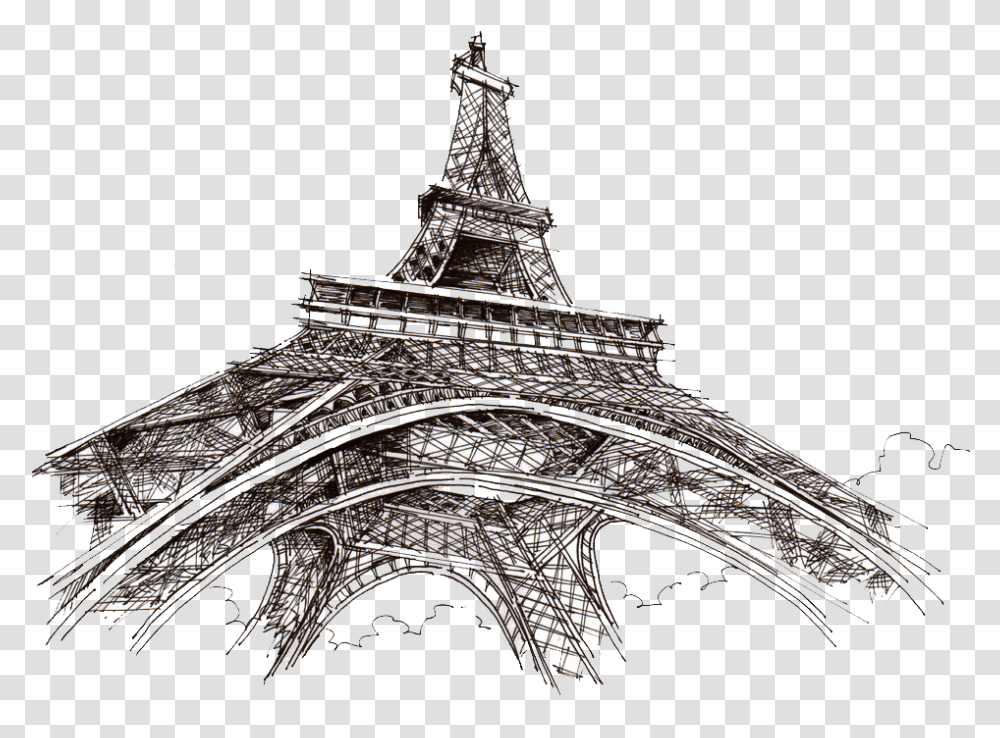 Eiffel Tower Champ De, Spire, Architecture, Building, Nature Transparent Png