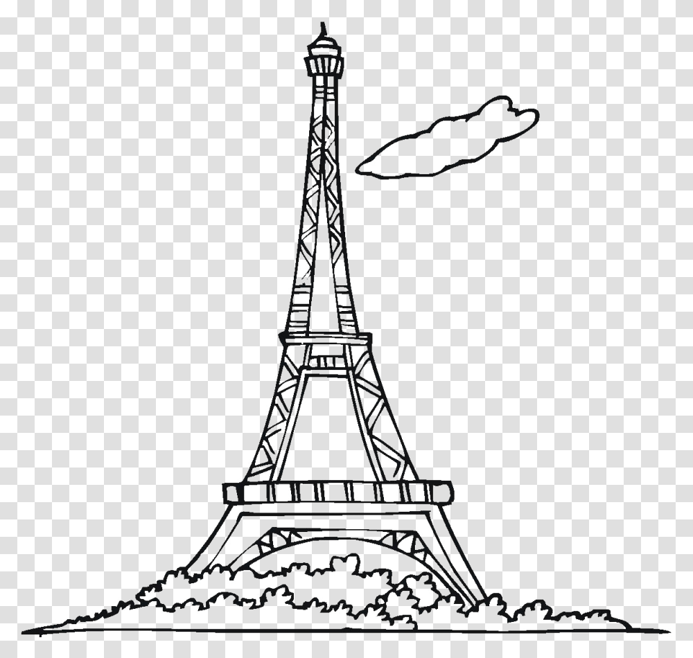 Eiffel Tower Silhouette Free Eiffel Tower Coloring Page, Architecture, Building, Spire, Outdoors Transparent Png