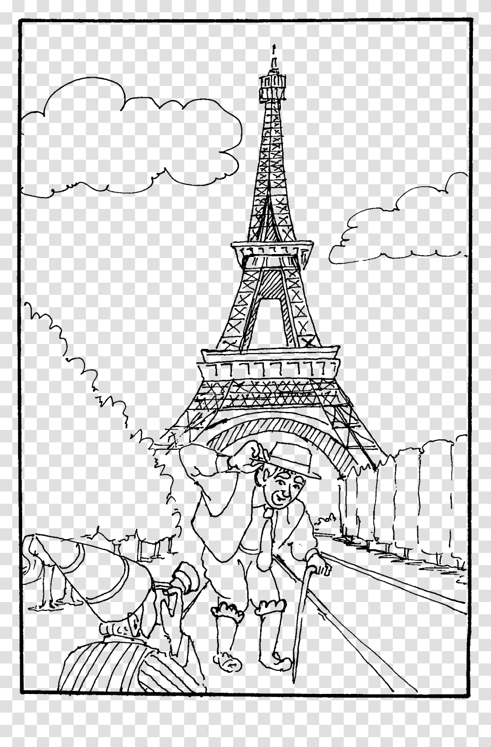 Eiffel Tower Silhouette Image French Art Coloring Pages, Spire, Architecture, Building, Steeple Transparent Png