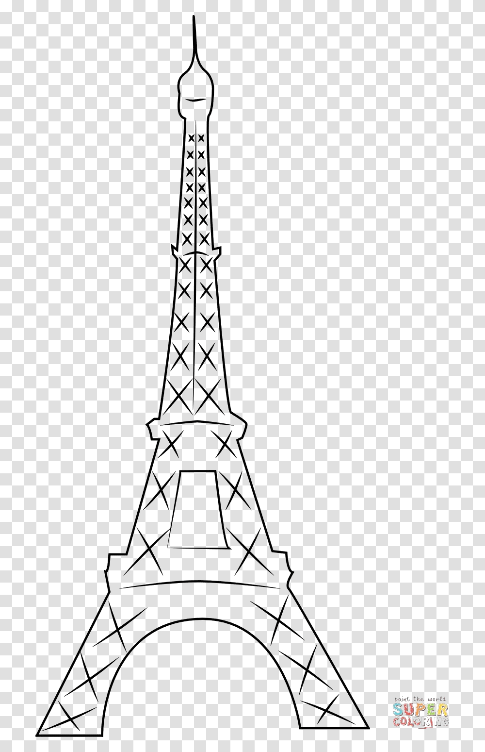 Eiffel Tower Silhouette Pic Eiffel Tower Outline, Architecture, Building, Spire, Steeple Transparent Png