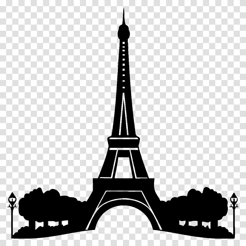Eiffel Tower Wall Decal Stencil Silhouette Tour Eiffel, Spire, Architecture, Building, Steeple Transparent Png