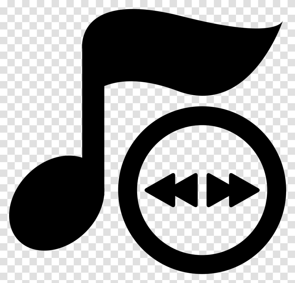 Eighth Note And Selector Arrows Music Play Icon, Stencil, Recycling Symbol Transparent Png