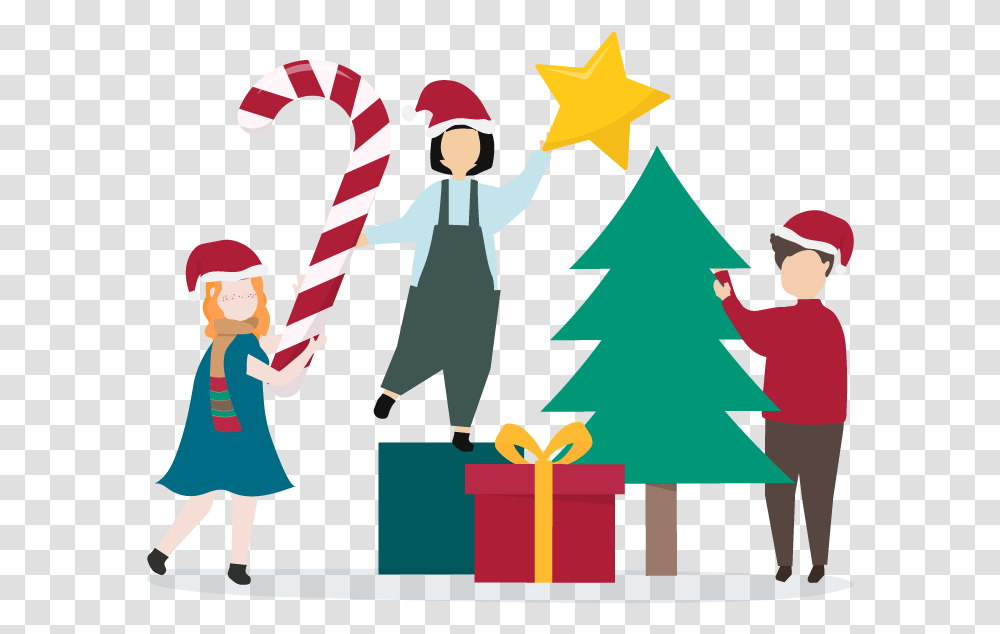 Einmalzahlungen Christmas People Vector People On Christmas Cartoon, Person, Human, Symbol, Poster Transparent Png