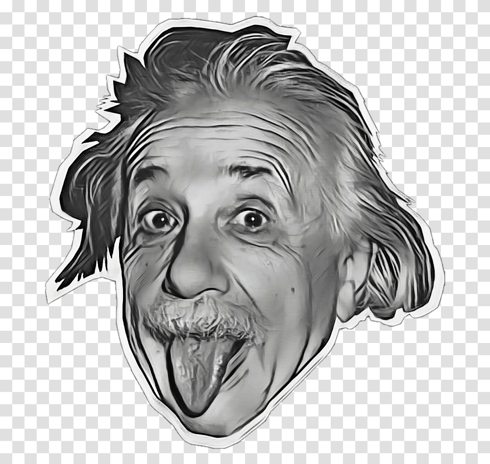 Einstein Sticker, Head, Person, Face, Drawing Transparent Png