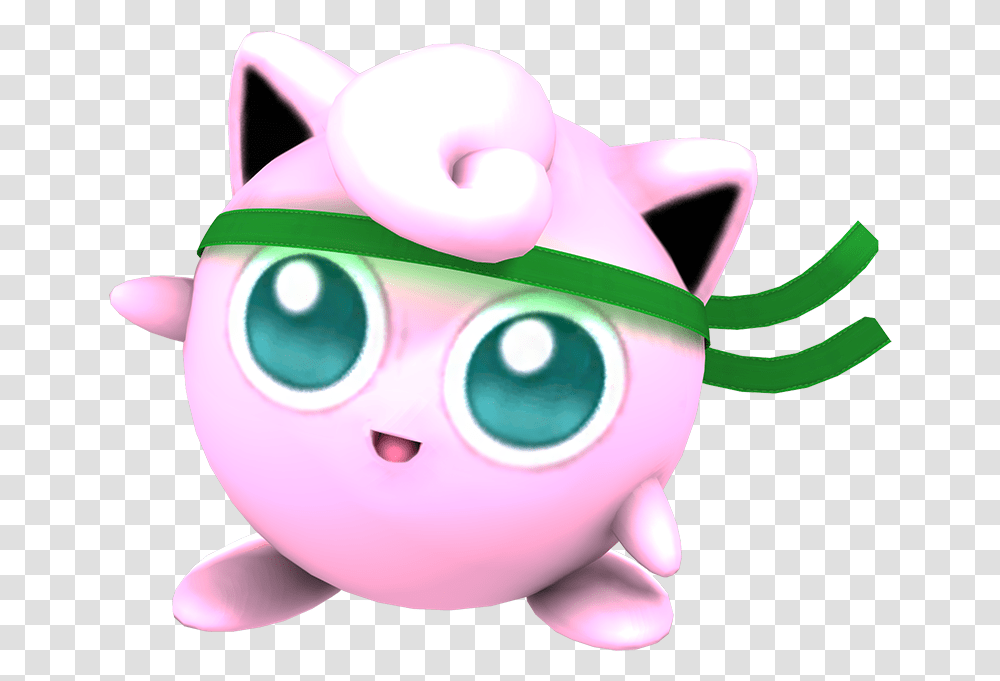 Either Way Here's A Unofficial Hi Res Render From Green Headband Jigglypuff Melee, Toy, Piggy Bank, Figurine Transparent Png