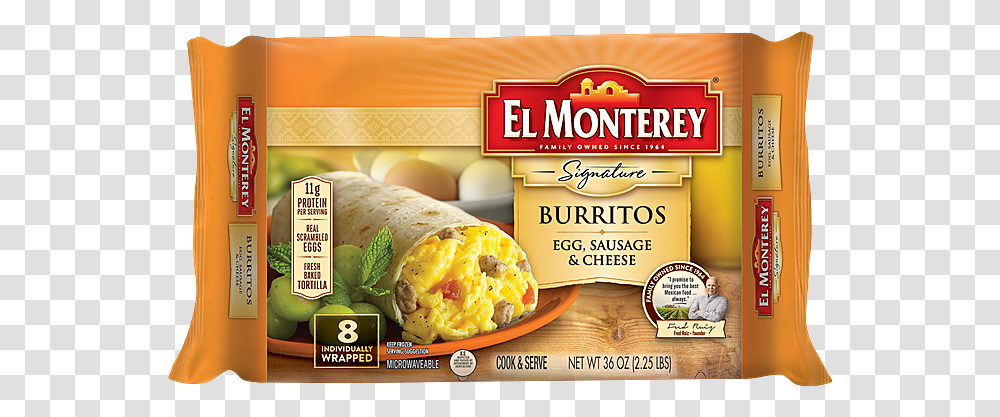 El Monterey Egg Sausage And Cheese Burrito, Food, Person, Human, Lunch Transparent Png