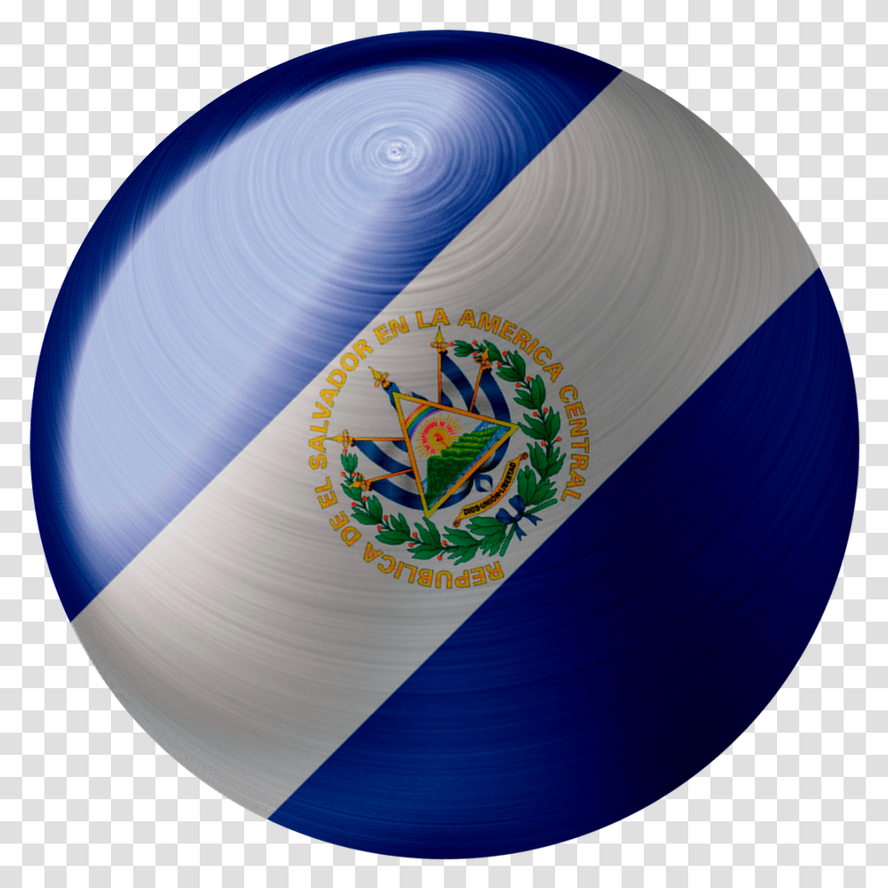El Salvador Flag Country National Symbol Nation, Logo, Trademark, Sphere, Balloon Transparent Png
