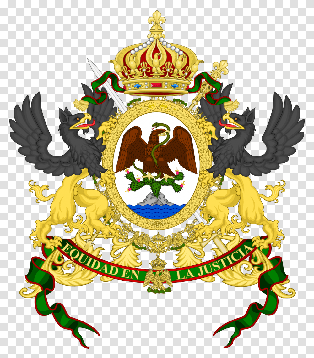 El Verdadero Escudo Nacional De Mexico Atl Tlachinolli Second Mexican Empire Coat Of Arms, Emblem, Logo, Trademark Transparent Png