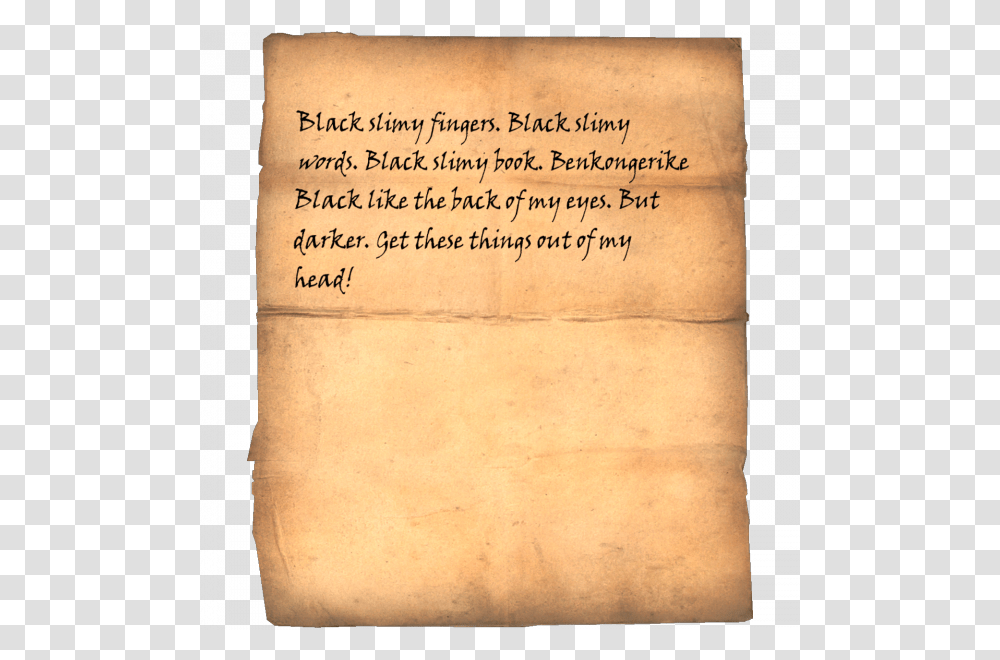 Elder Scrolls Entry, Book, Page, Diary Transparent Png