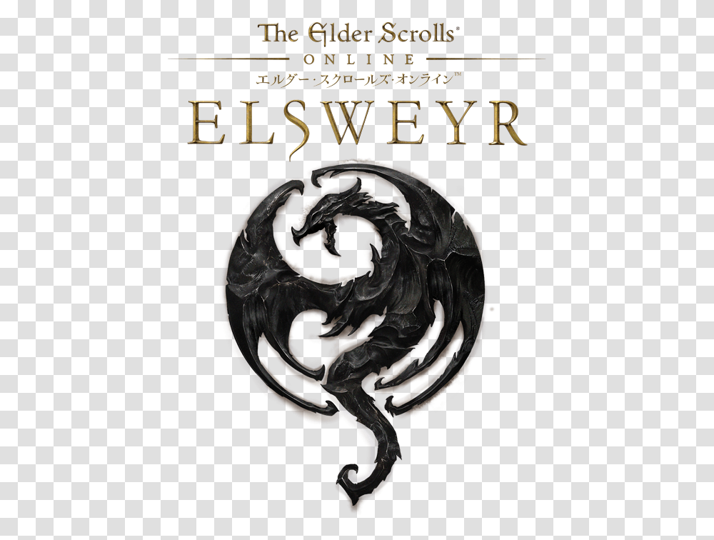 Elder Scrolls Online Elder Scrolls Online Elsweyr Logo, Poster, Advertisement, Dragon, Statue Transparent Png