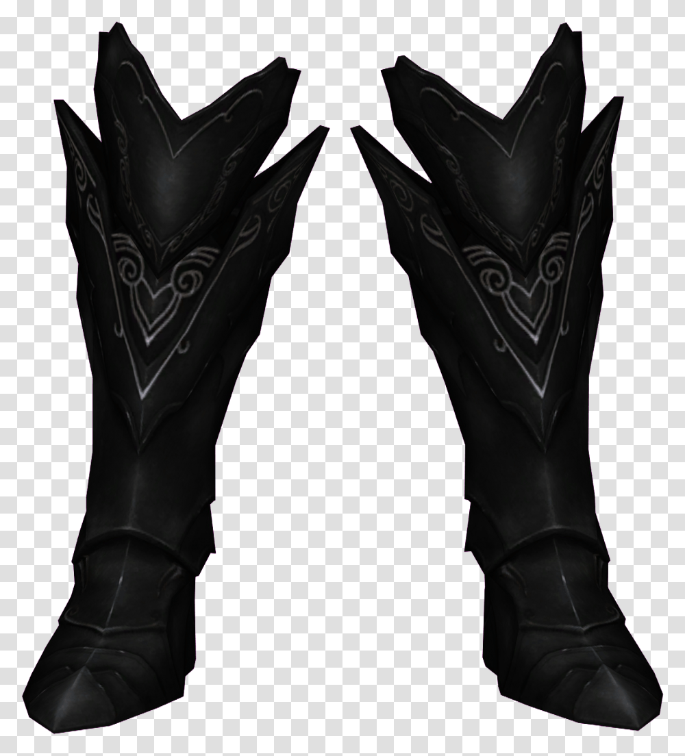 Elder Scrolls Skyrim Ebony Armor Boots, Apparel, Footwear, Cowboy Boot Transparent Png