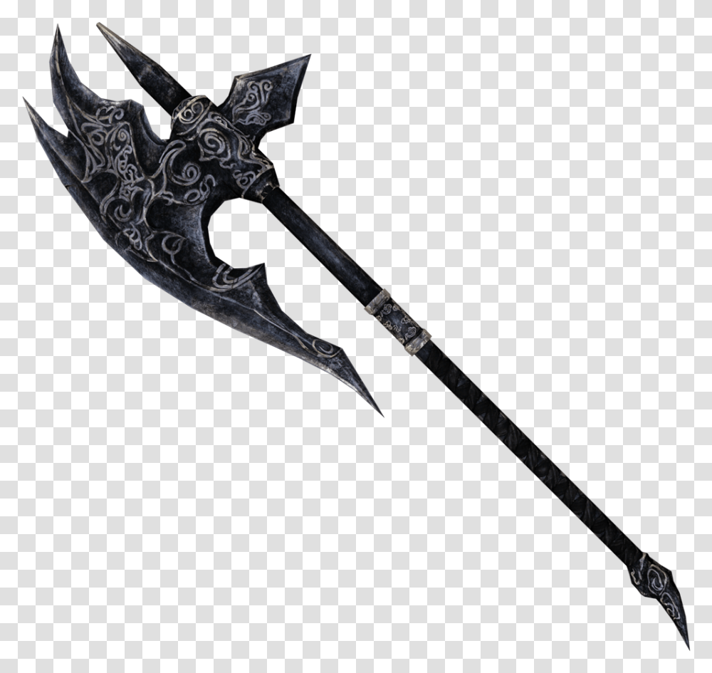 Elder Scrolls Skyrim Ebony Weapon Fantasy Two Handed Axe, Tool, Weaponry, Arrow Transparent Png