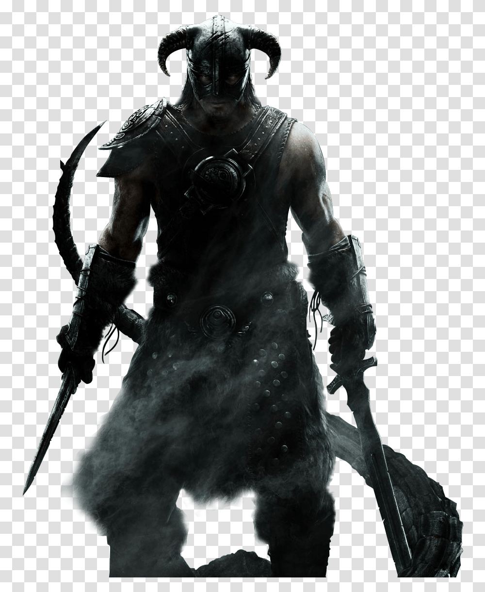 Elder Scrolls Skyrim Warrior Gaming Posters Black And White, Person, Human, Horse, Mammal Transparent Png
