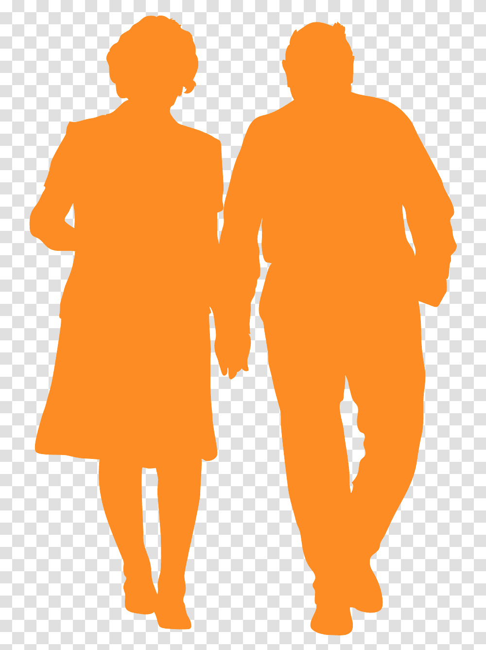 Elderly Couple Silhouette, Apparel, Person, Human Transparent Png