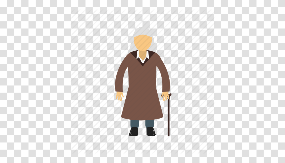 Elderly Female Old Person Portrait Senior Woman Icon, Apparel, Hood, Coat Transparent Png