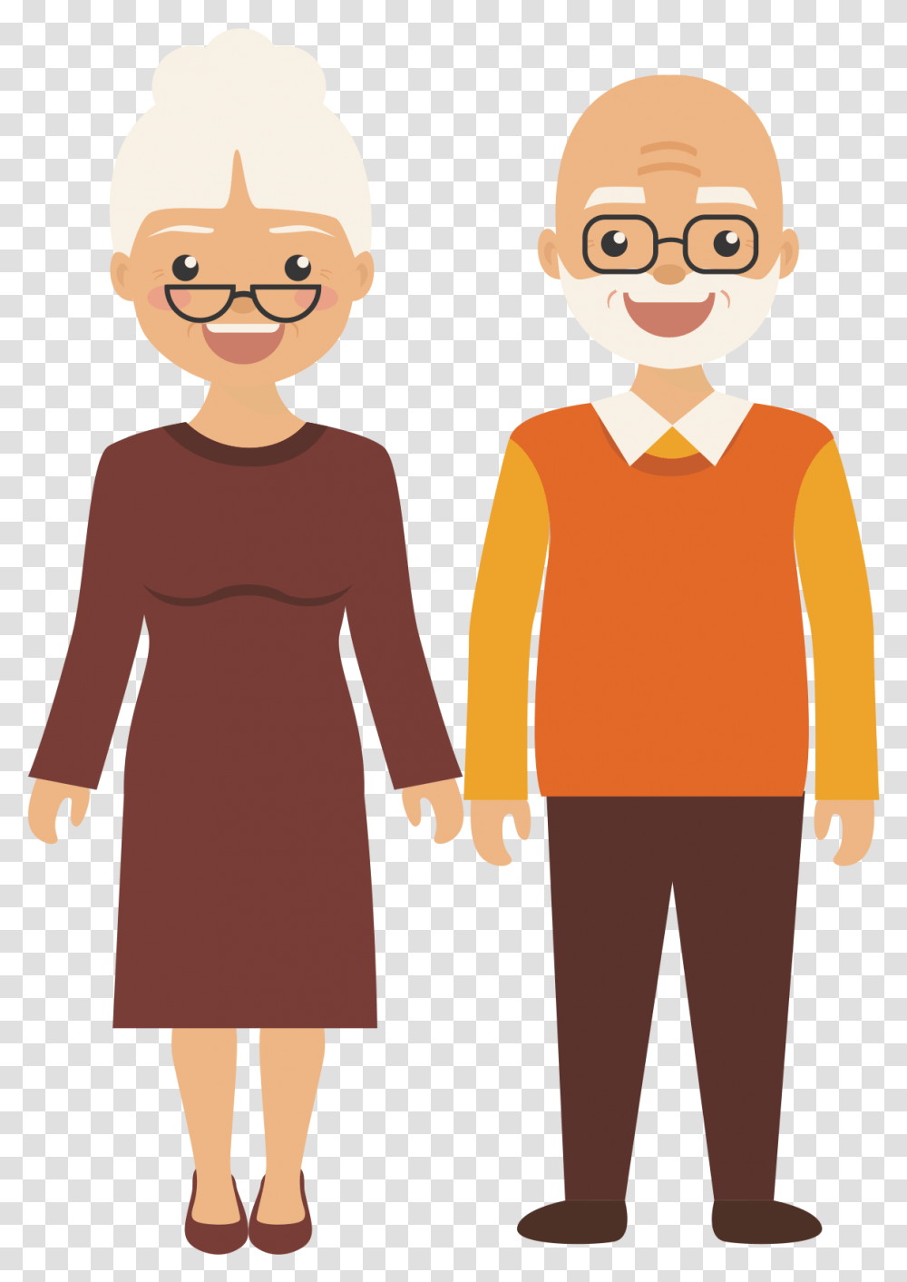 Elderly People Cartoon Old People Clipart, Hand, Person, Human, Holding Hands Transparent Png