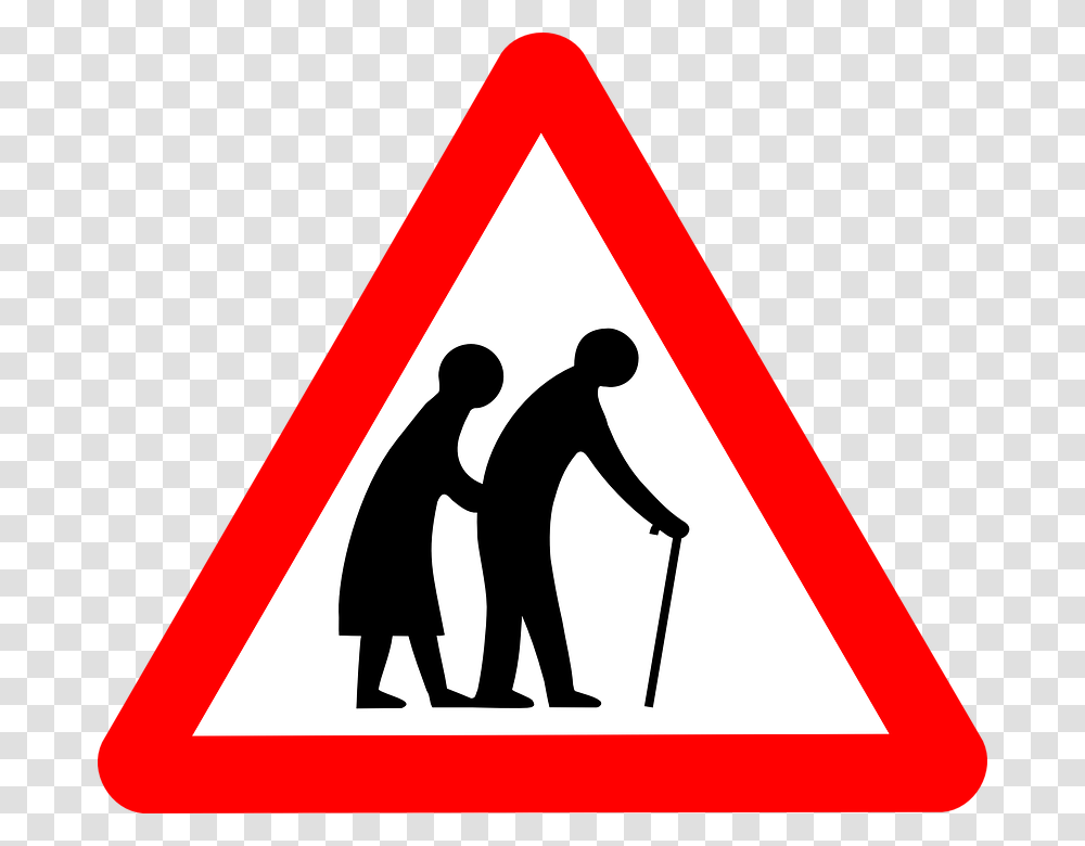 Elderly People Road Sign, Person, Human, Triangle Transparent Png