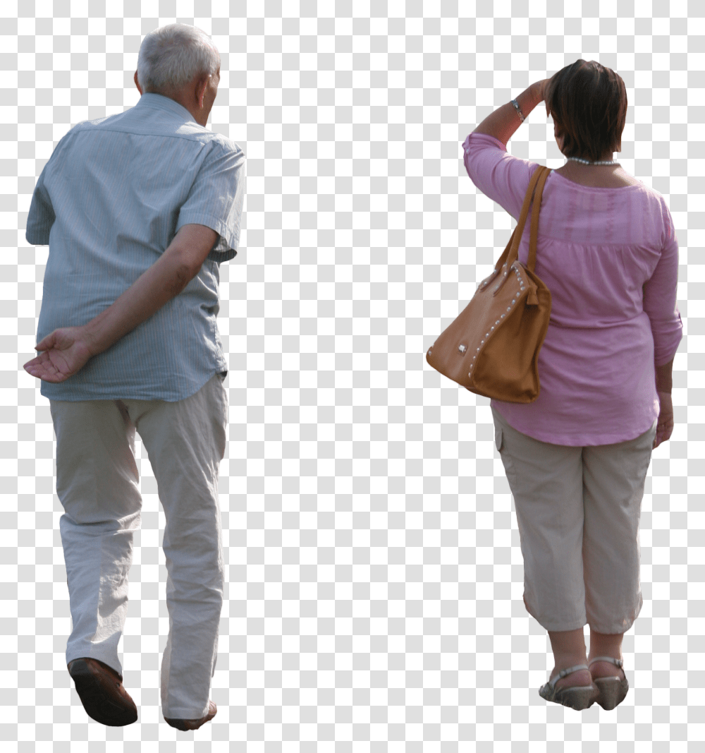 Elderly Person Cut Out People Behind, Apparel, Sleeve, Handbag Transparent Png