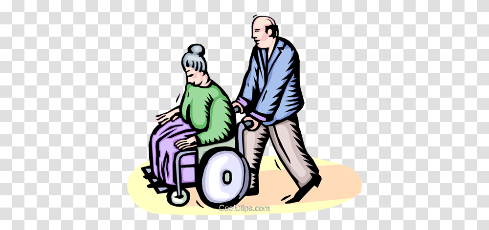 Elderly Woman In A Wheelchair Royalty Free Vector Clip Art, Furniture, Person, People, Doctor Transparent Png