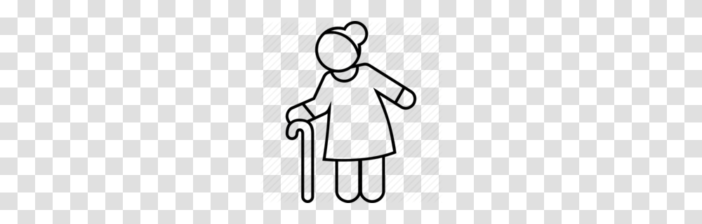 Elderly Woman Standing Clipart, Stencil, Alphabet, Doodle Transparent Png