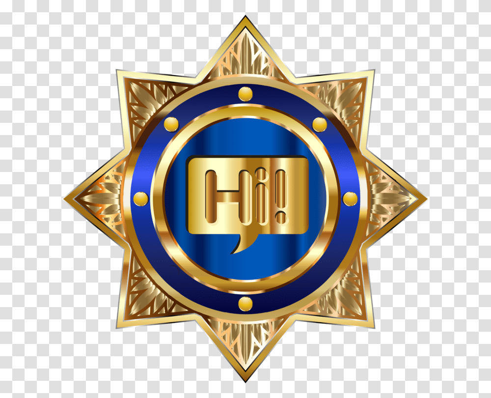 Electric Blueemblemshield Badge, Logo, Trademark, Gold Transparent Png