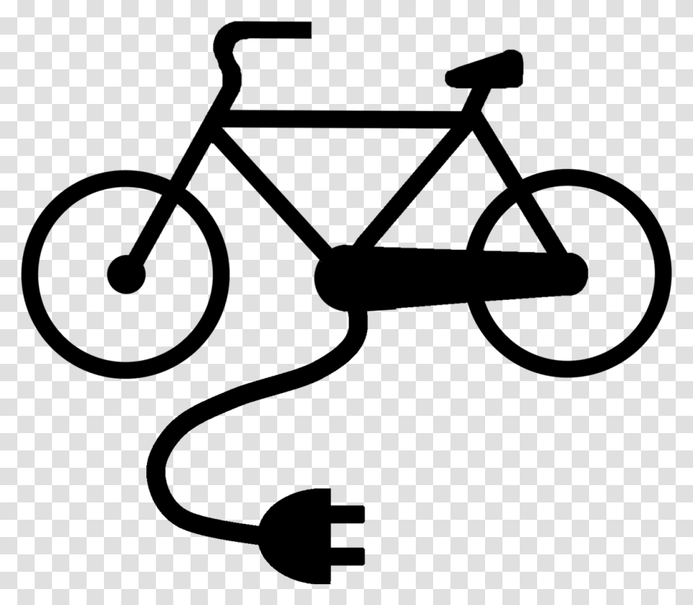 Electric Cable Bike Icon 1 Cycle Crossing Road Sign, Stencil, Silhouette, Plot Transparent Png