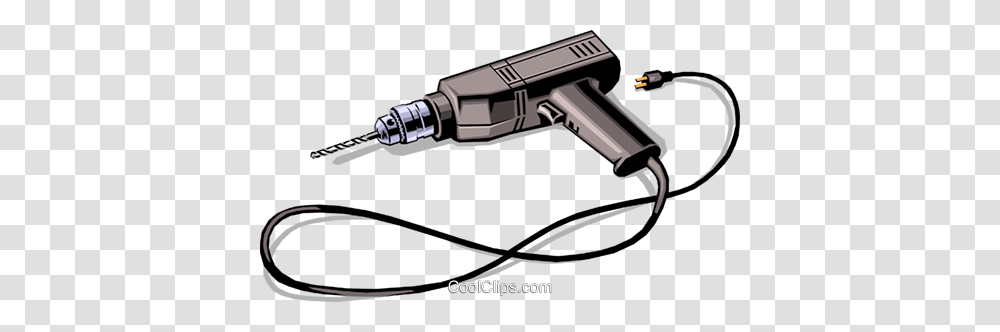 Electric Drill Royalty Free Vector Clip Art Illustration, Power Drill, Tool, Gun, Weapon Transparent Png