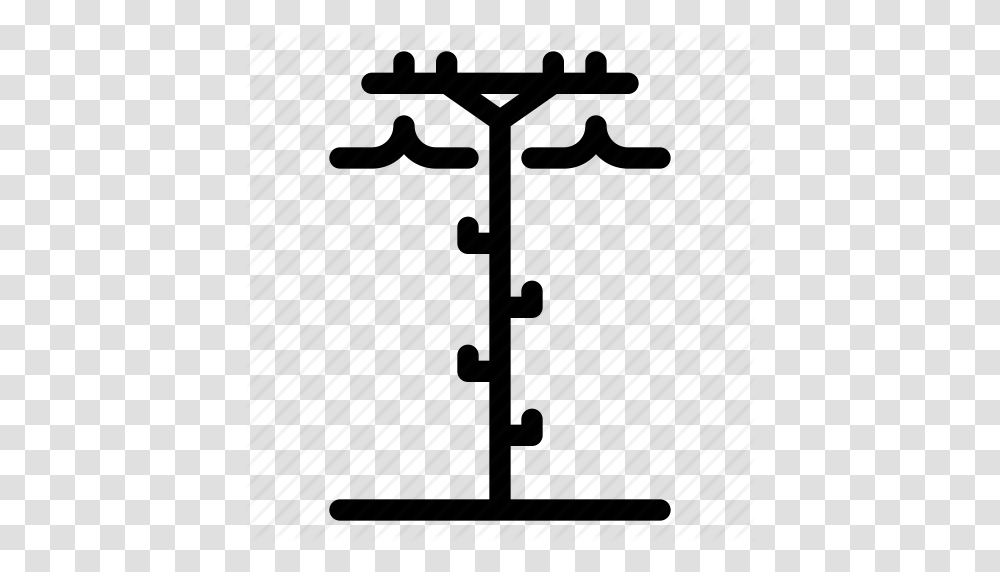 Electric Electricity Energy Lines Power Structure Wire Icon, Lamp Post, Antenna Transparent Png