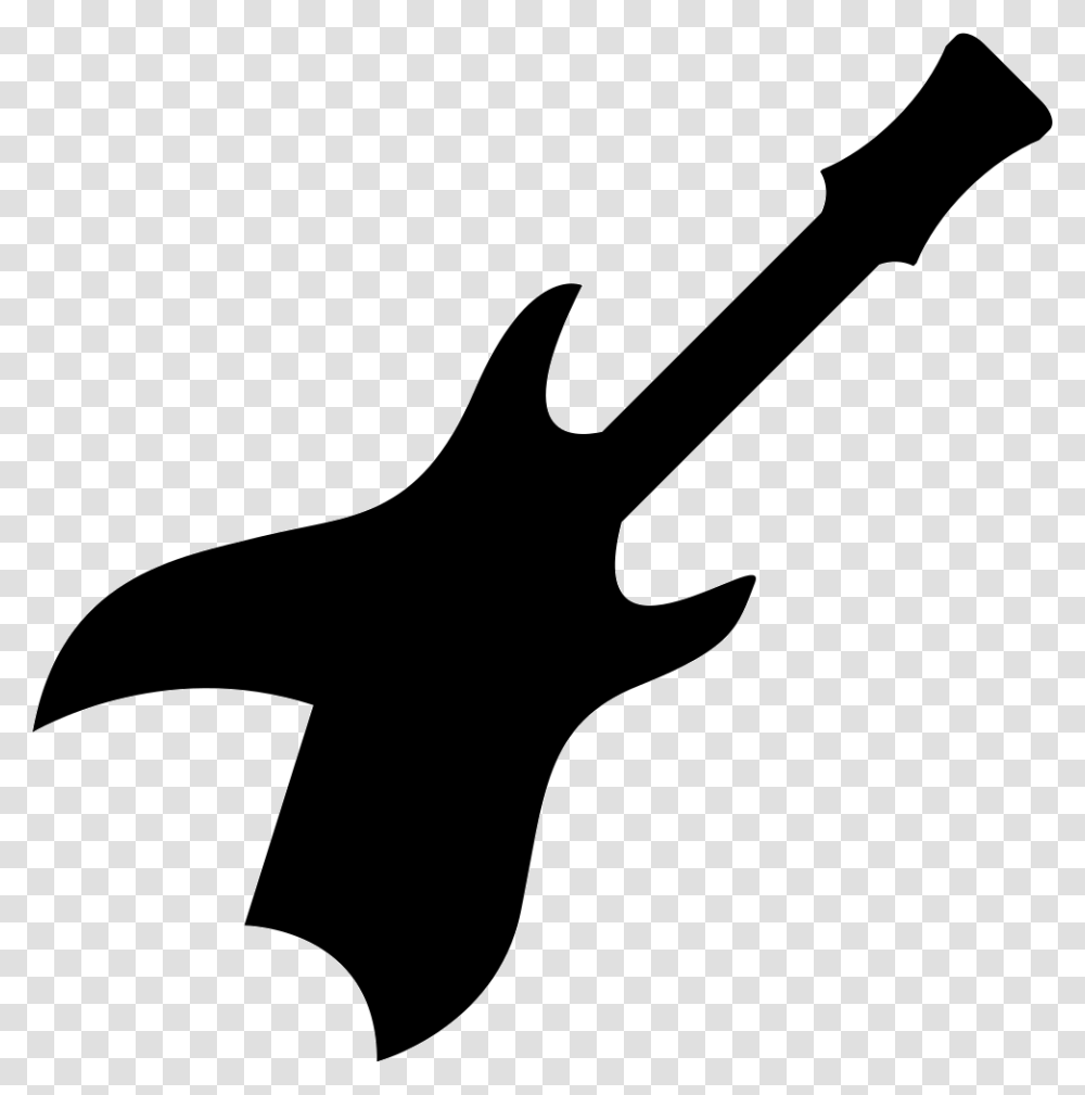 Electric Guitar Musical Instrument Black Silhouette Icon, Axe, Tool, Leisure Activities, Stencil Transparent Png