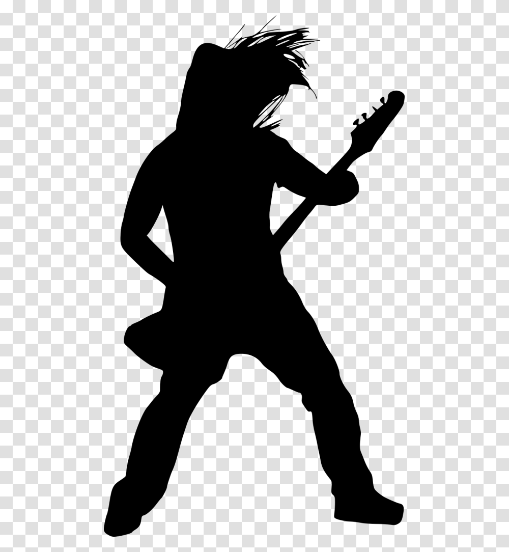 Electric Guitar Player Silhouette Playing Electric Guitar, Gray, World Of Warcraft Transparent Png