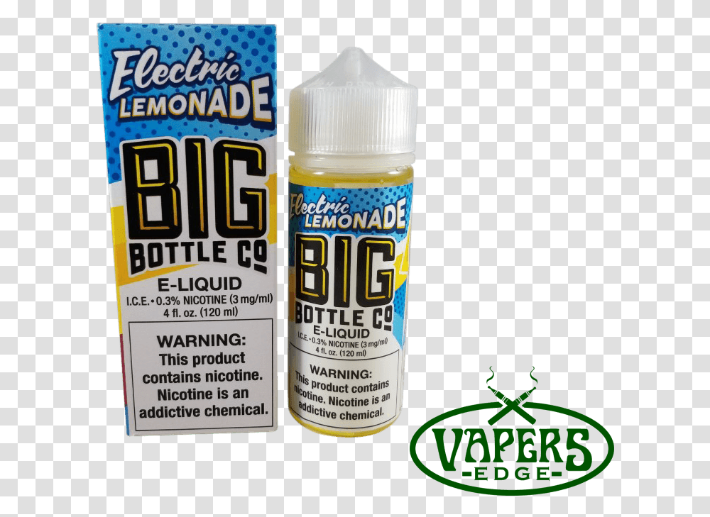 Electric Lemonade By Big Bottle Co Eliquid Clearance Bottle, Tin, Can, Beer, Alcohol Transparent Png