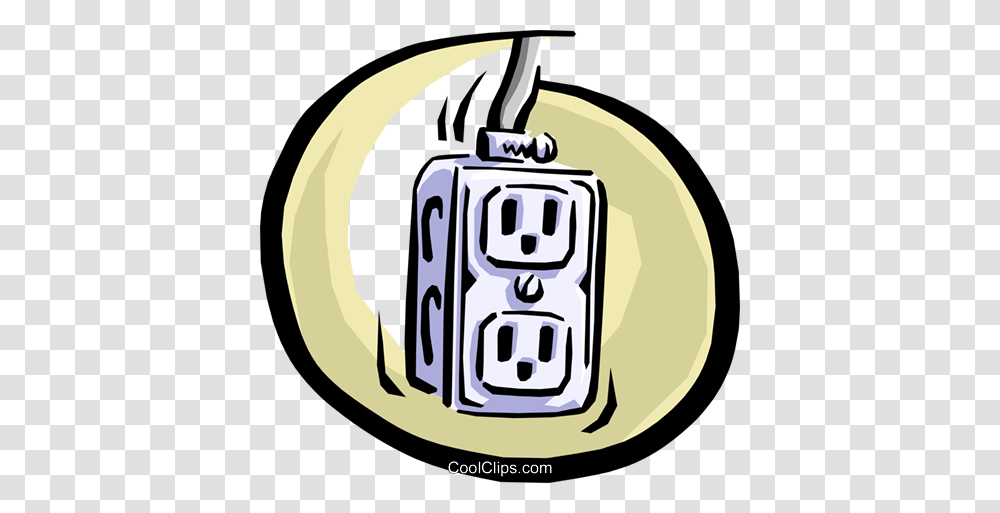 Electric Outlet Royalty Free Vector Clip Art Illustration, Electrical Outlet, Electrical Device, Alarm Clock Transparent Png
