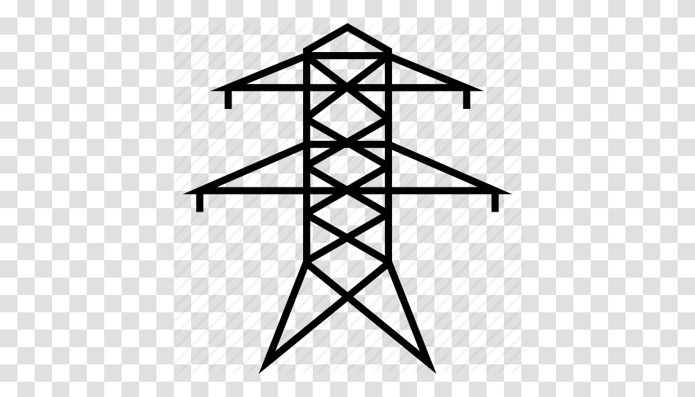 Electric Tower Electrical Grid Electricity Power Lines Icon, Cable, Electric Transmission Tower Transparent Png