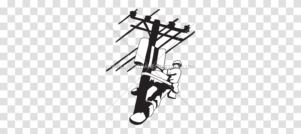 Electrical Lineman Production Ready Artwork For T Shirt Printing, Utility Pole, Arrow, Hand Transparent Png