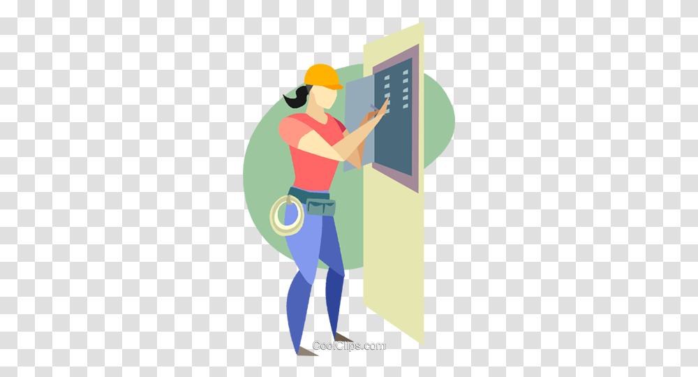 Electrician Royalty Free Vector Clip Art Illustration, Poster, Advertisement, Machine, Elevator Transparent Png