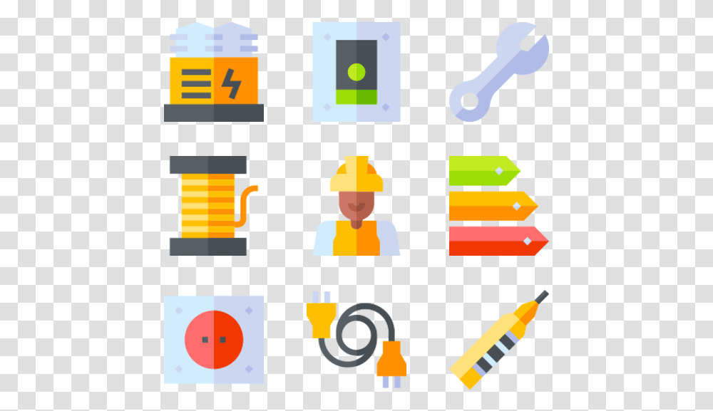 Electrician Tools And Elements Electricity Tools Vector, Number, Hardhat Transparent Png