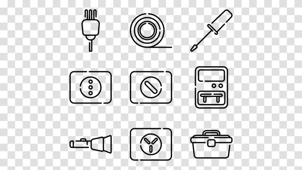 Electrician Tools And Elements Line Art, Gray, World Of Warcraft Transparent Png
