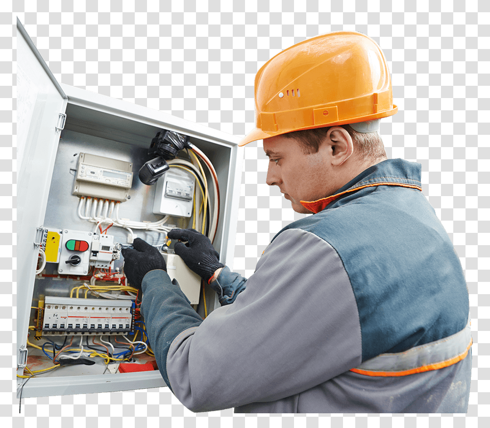 Electrician Working Construction Worker, Person, Human, Apparel Transparent Png