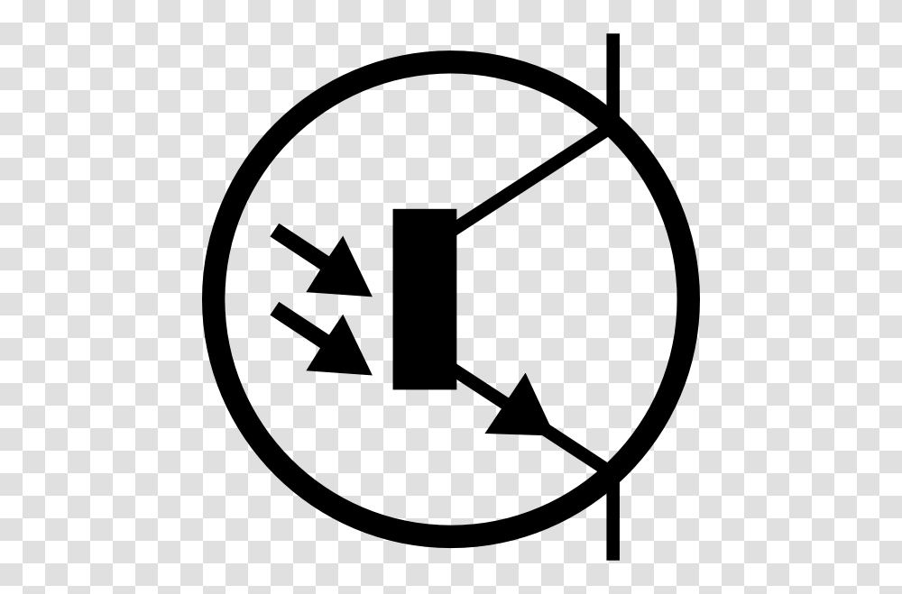 Electronic Phototransistor Npn Circuit Symbol Clip Art Free Vector, Sign, Road Sign, Recycling Symbol, Stencil Transparent Png
